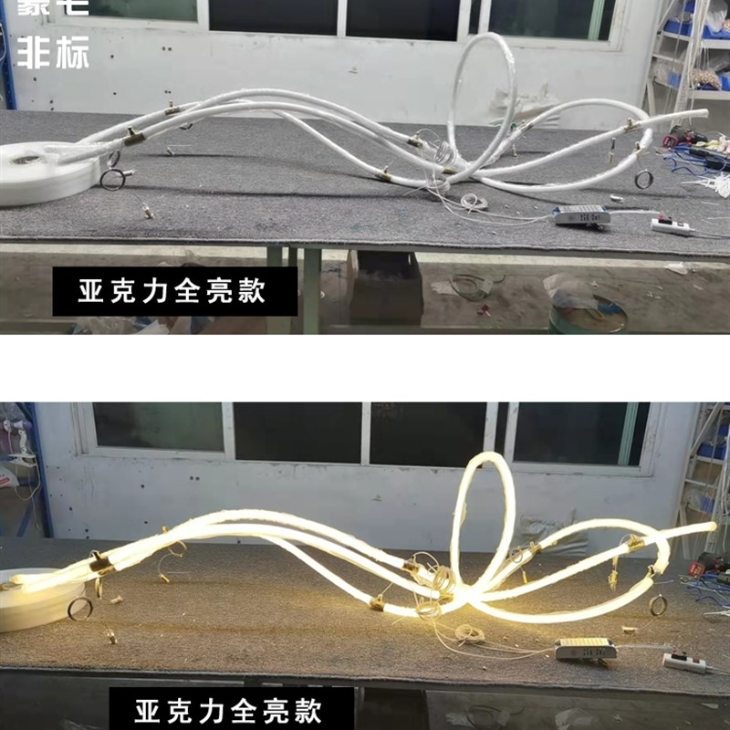 设计师吊灯具艺术铝材线条造型餐厅美容店公司前台吧台售楼部展厅