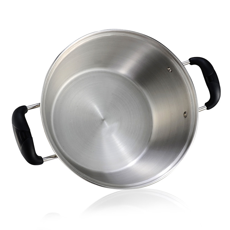 央视力推妇好汤锅蒸锅炒锅24cm速热翅片节能锅不锈钢汤锅蒸煮锅