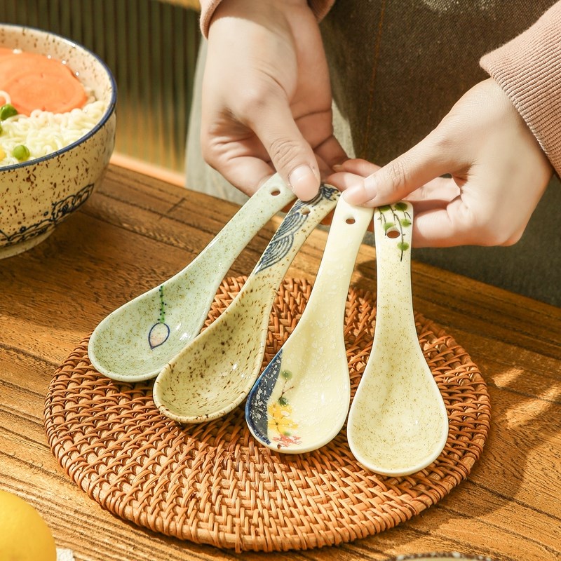 勺子陶瓷家用汤勺高档精致一人一勺调羹汤匙喝汤吃饭专用中式饭勺