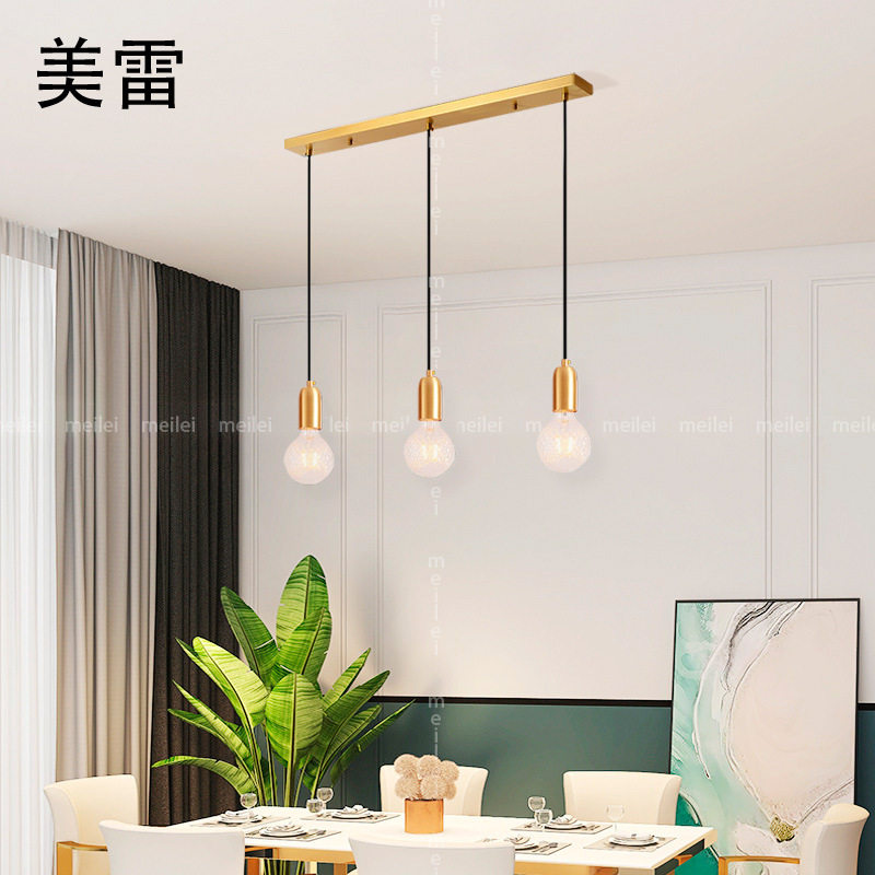 北欧全铜卧室床头小吊灯现代简约服装店餐厅吧台玻璃圆球形吊杆灯