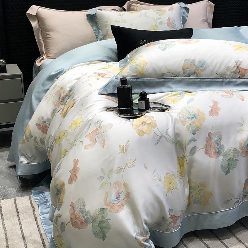 轻奢莱赛尔纤维60LF奥地利兰精天丝可裸睡被套床单床上用品四件套