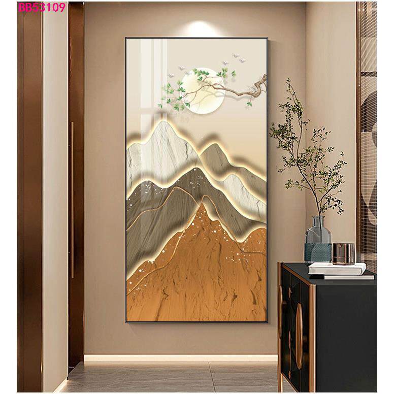 入户玄关装饰画走廊过道墙壁画竖版现代简约北欧客厅晶瓷水晶挂画