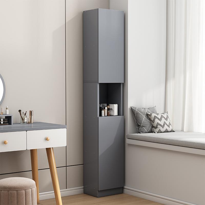 防尘书柜墙边夹缝窄立柜家用小书架带门收纳置物柜落地客厅展示柜