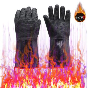 新品加长款氯丁橡胶防化手套耐强酸碱手套防水耐油防腐蚀手套