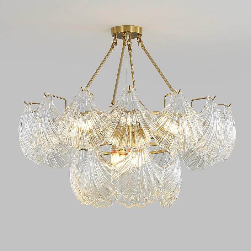 法式轻奢吊灯贝壳灯玻璃客厅主灯复古简约led灯餐厅卧室现代简约