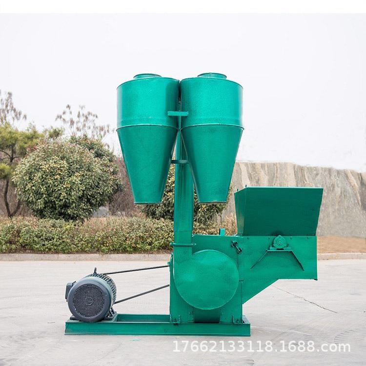 大型双沙克龙除尘粉碎机花生秧地瓜秧打粉机多用途稻壳磨粉机科瑞