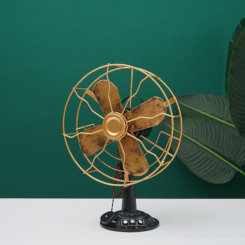 仿古铁艺风扇道具怀旧书桌服装店展厅复古做旧软装饰个性摆件家居