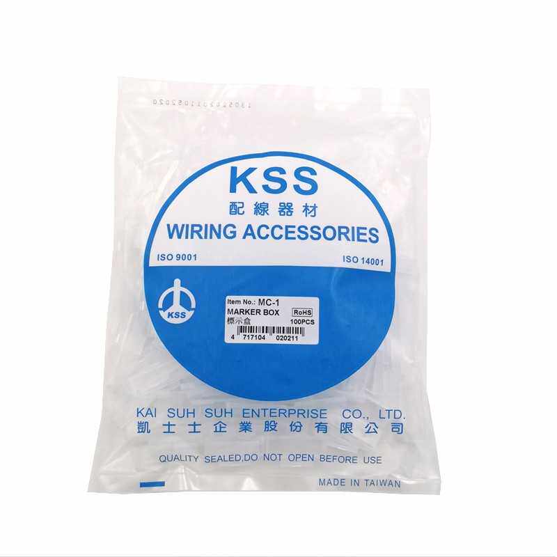 KSS配线标示盒MC-1/MC-2扎带标签框标志线缆盒铭牌线缆标识管理