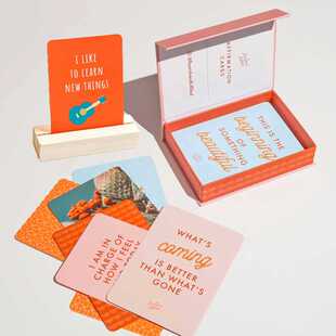 Affirmation Card with Wooden Holder 肯定鼓励激励卡带木托