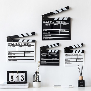复古电影打板拍照道具场记板导演板木质摄影创意装饰摆件墙面挂件