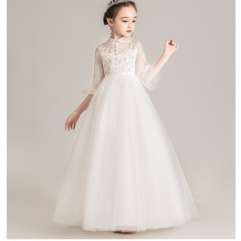 小女孩主持人公主裙蓬蓬纱白纱花童晚礼服女童婚纱裙儿童演出服装,童装/婴儿装/亲子装,儿童礼服,淘宝优惠券,粉丝福利购,淘宝优惠卷