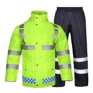 新款群众反光雨衣交通执勤夜光安全服套装分体式男防水机行荧光黄