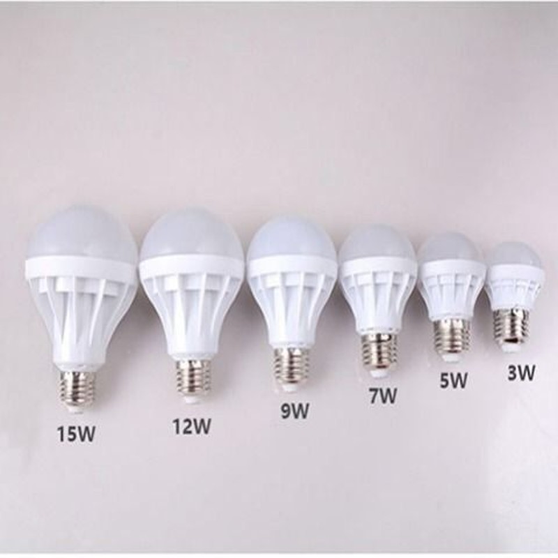 led灯泡E27螺口3W暖白黄5W节能灯E14超高亮家用b22卡口7W球泡单灯