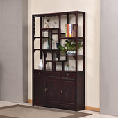 三门博古架米实木中式 多宝阁隔断置物架古董架茶叶柜展示架家具