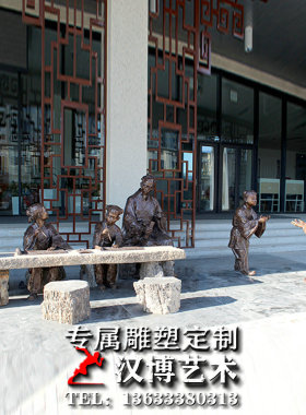 玻璃钢仿铜人物雕塑文化广场铸铜郑玄人物雕像铜雕古代名人定制做