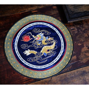 手绣京绣70年代老绣片家居饰品垫子真丝宋锦出口礼品中国风式装饰