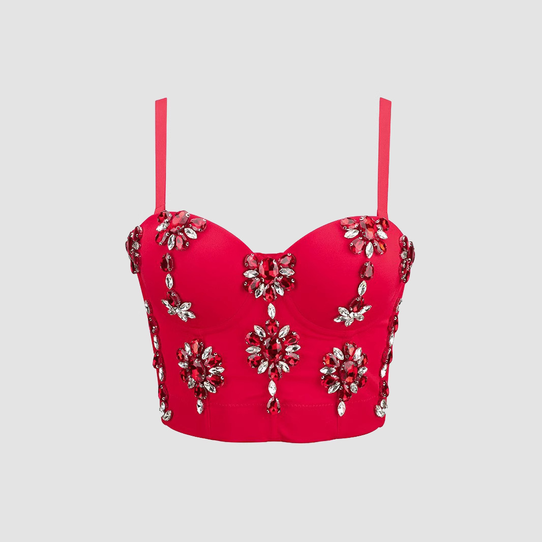 路秋国爆款吊带钻石装饰细肩带修