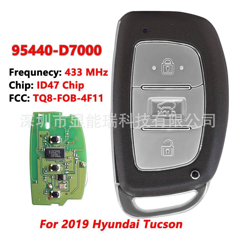 适用于现代途胜智能汽车钥匙3键433频率95440-D7000ID47芯片