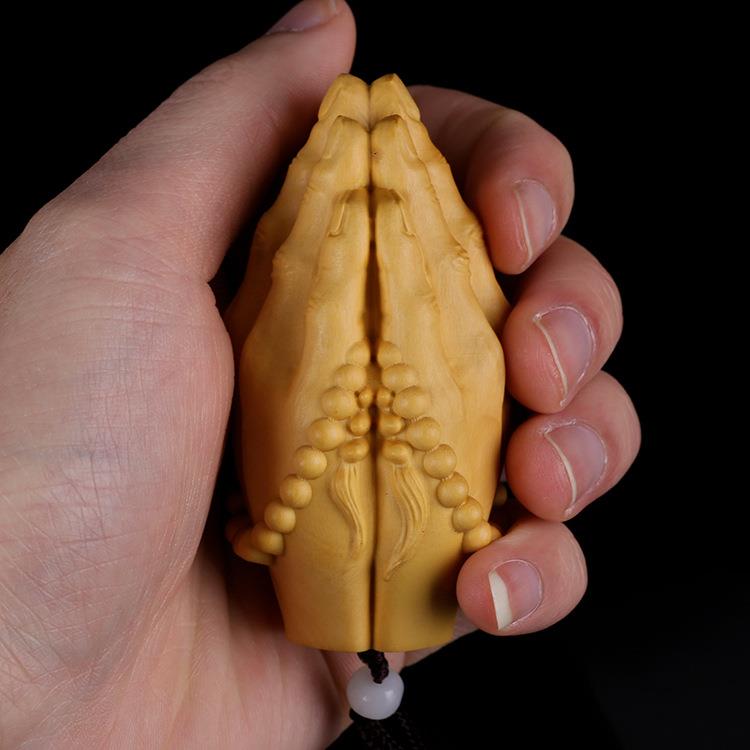 黄杨木木雕汽车车挂手把件佛手黄杨木质工艺品手工雕刻挂件厂