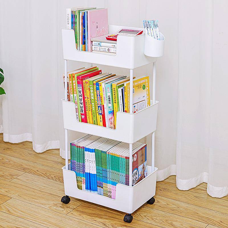 书桌边可移动书架初中生放书包置物架落地大容量墙角带轮书架新品