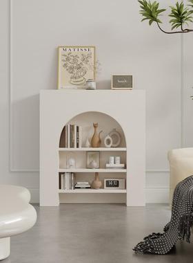 网红白色法式壁炉装饰柜小玄关柜直播间摆件展示桌拍照拱门智高圆