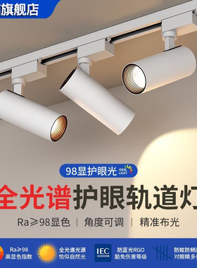led轨道射灯服装店铺商用可调角度cob背景墙天花导轨条式打光补光