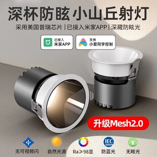 客厅无主灯小山丘射灯嵌入式深杯防眩筒灯已接入米家APP智能调光