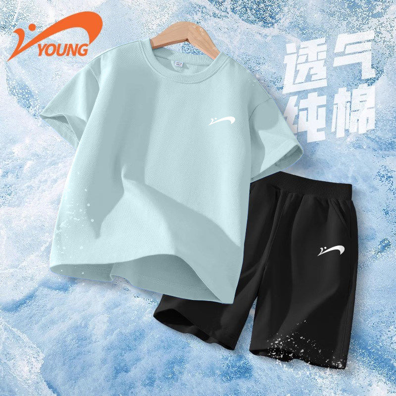 贵人鸟儿童夏季套装男童短袖2026新款女大童衣服青少年运动夏装