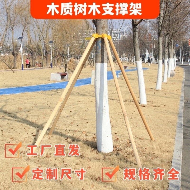 树木支架固定器工程稳定防风杨木棍松木杆杉木支撑支撑架园林绿化