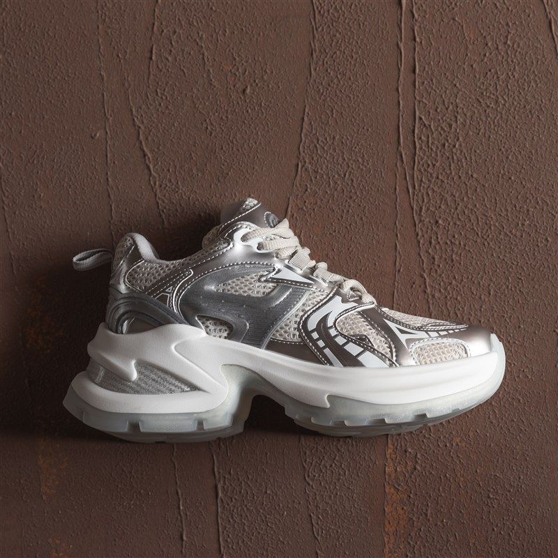 【林小小家】银色老爹鞋女2024夏季新款网面透气厚底增高运动鞋子