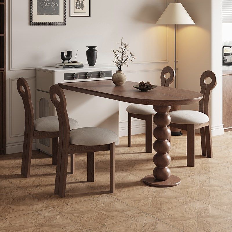 中古风岛台餐桌一体可伸缩家用半圆弧形复古法式小户型实木窄吧台,住宅家具,岛台餐桌,淘宝优惠券,粉丝福利购,淘宝优惠卷