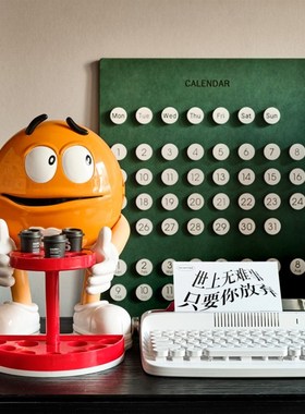 WU.物兮物 艺术创意风咖啡日历键盘书桌摆件组样板房桌面摆件软装