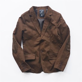 西服外贸 修身 男覆古休闲西服外套春秋款 休闲纯棉全棉两粒扣基础款