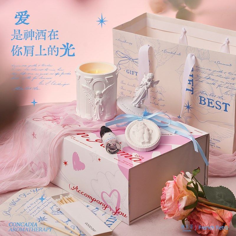 生日礼物女生香薰蜡烛伴手礼送朋友桌面装饰摆件轻奢高级感情人节,家居饰品,香薰礼盒,淘宝优惠券,粉丝福利购,淘宝优惠卷