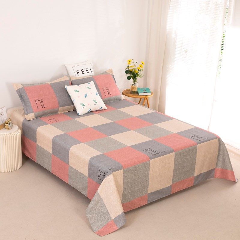 纯棉床单单件100全棉单人学生宿舍三件套斜纹加厚1.5家用双人被单