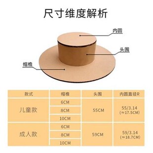帽子diy手工材料包创意瓦楞纸板亲子手工帽L子英伦风帽子蛋糕可绘
