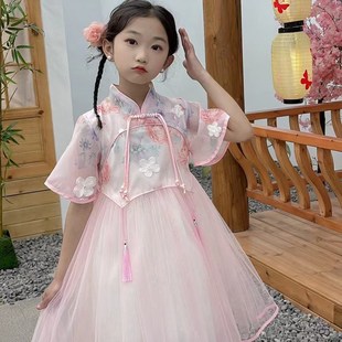 女童裙子夏季2024新款连衣裙国风裙儿童夏款公主裙小童夏新中式裙