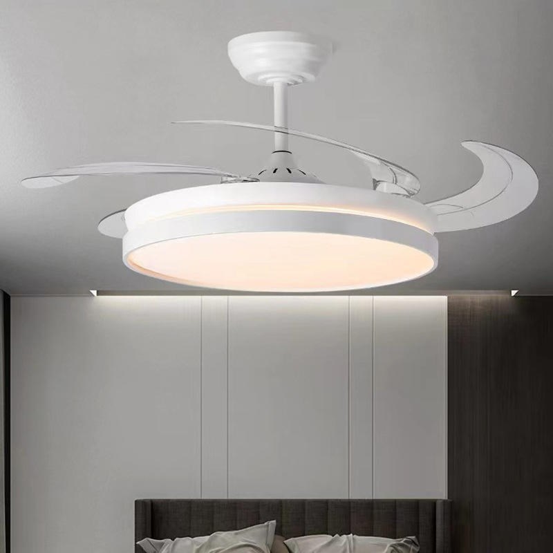 52寸隐形吊扇灯餐厅遥控北欧现代电扇灯变频客厅主灯大尺寸风扇灯
