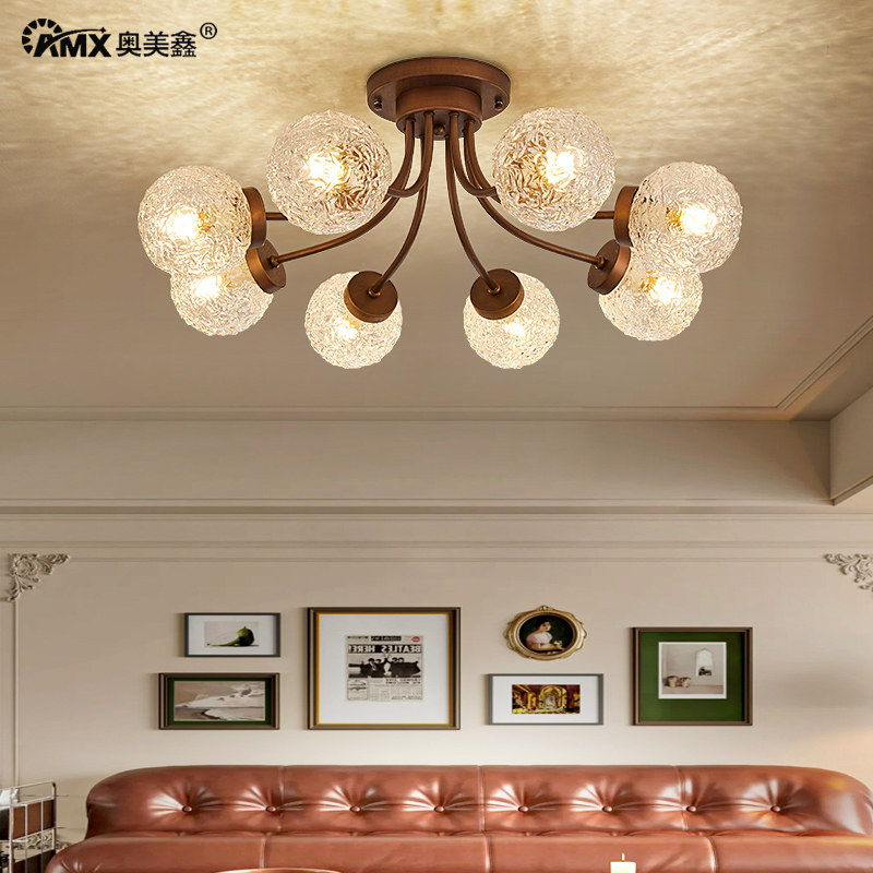 美式轻奢复古客厅吸顶灯咖啡色魔豆主卧室法式中古玻璃大厅主灯,家装灯饰光源,餐厅/卧室/书房吸顶灯,淘宝优惠券,粉丝福利购,淘宝优惠卷