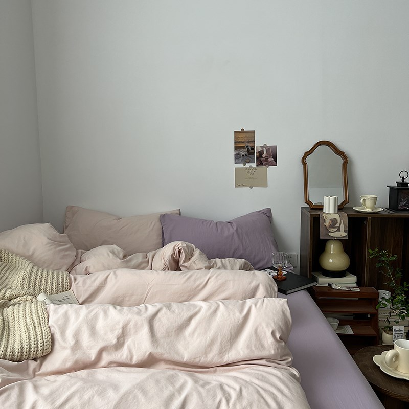 混搭床上用品四件套纯棉全棉被套床单床笠被罩单人学生宿舍三件套