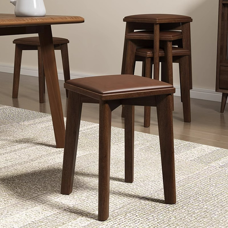 实木餐椅软包家用可叠放餐桌凳子备用2024新简约茶桌吃饭木头椅子