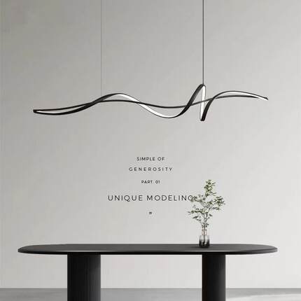 餐厅吊灯现代简约个性创意设计师吧台灯长条饭厅灯极简led餐桌灯