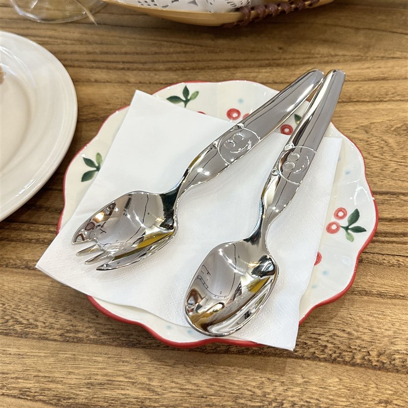 集美们!这是我的心动餐勺!316不锈钢叉子吃饭勺子甜品勺叉形勺