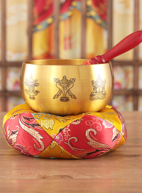 铜磬加厚纯铜心经佛音碗铜罄铜庆光身瑜伽冥想静心钵盂碗法器摆件