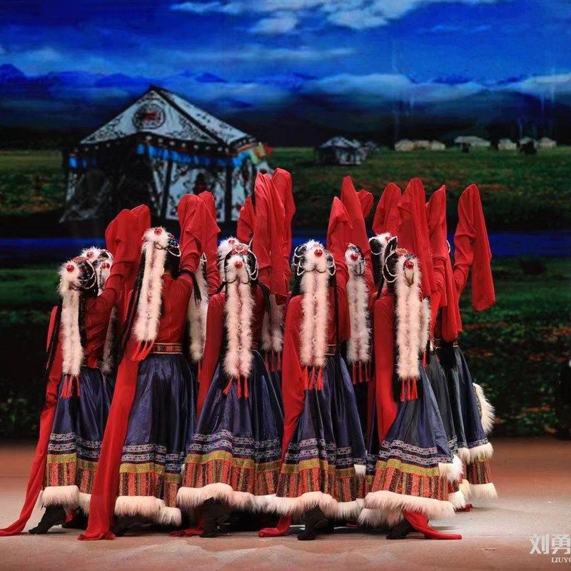 儿童藏族表演服藏族舞蹈服装演出服话剧舞台装民族舞台藏服女裙,童装/婴儿装/亲子装,儿童演出服,淘宝优惠券,粉丝福利购,淘宝优惠卷