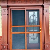 推拉纱门阳台金刚网防蚊虫防宠物高档75轨道咖啡色不锈钢铝合金