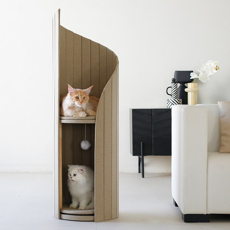 薄荷士多 Meoof时光塔猫爬架猫窝一体猫咪毛毡易清理毛绒猫树