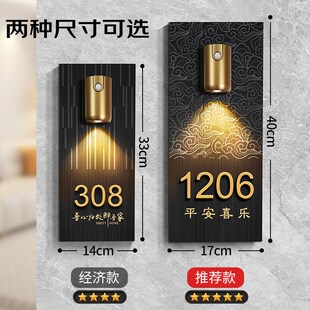 2025年新款门牌号高级感轻奢创意入户门门口装饰立体磁吸带灯免打