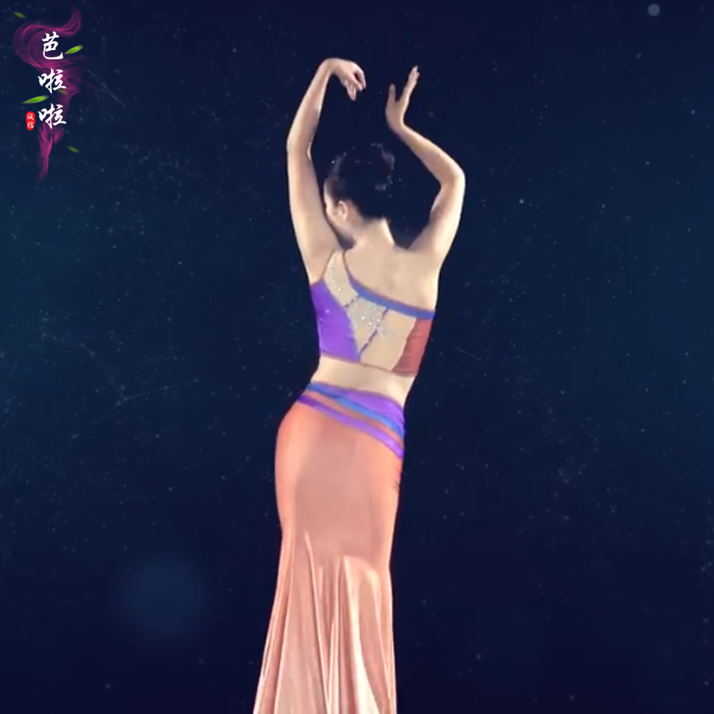 傣族舞蹈鱼尾裙桃李杯剧目《灵》演出服装西双版纳练习裙艺考服女