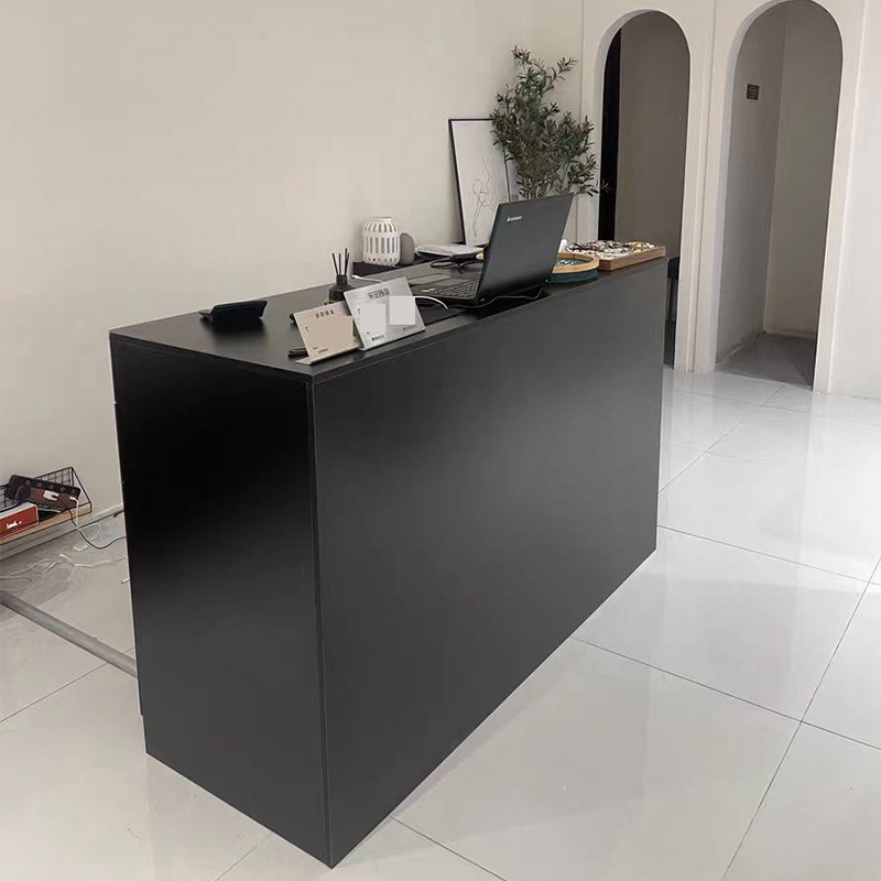 服装店黑色收银台烤漆美容院前台女装美发店吧台美甲店白色接待台